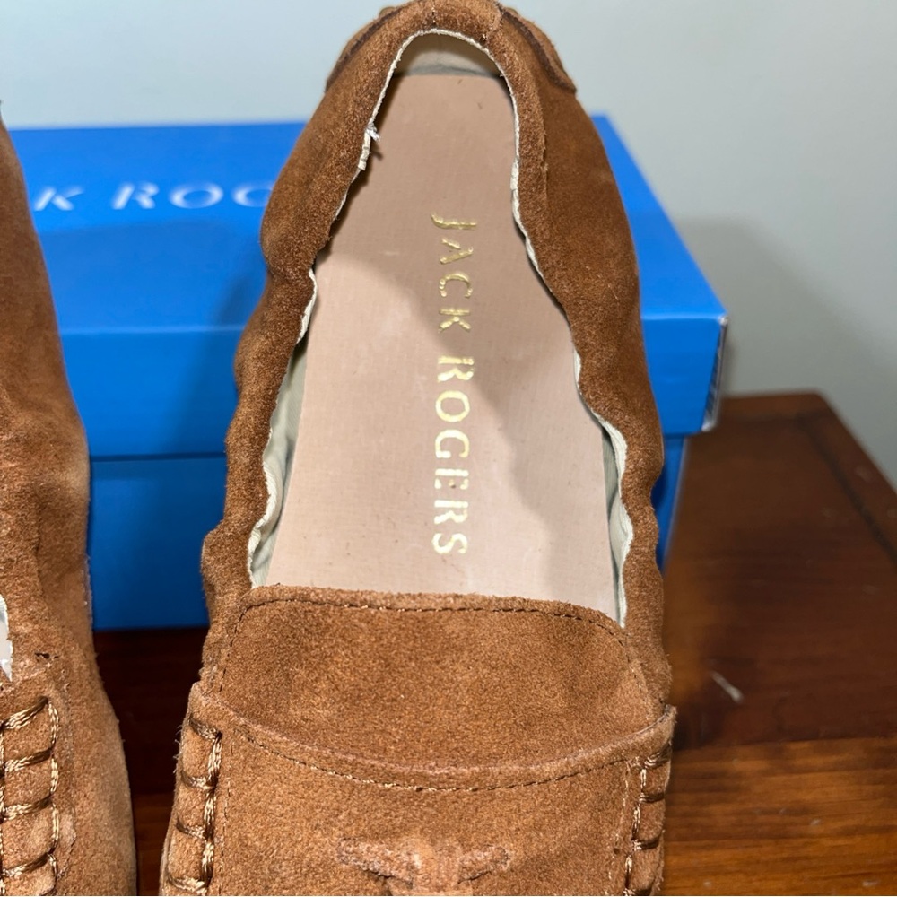 Jack Rogers women’s Brown Suede Loafers driver with tassel - Picture 3 of 8